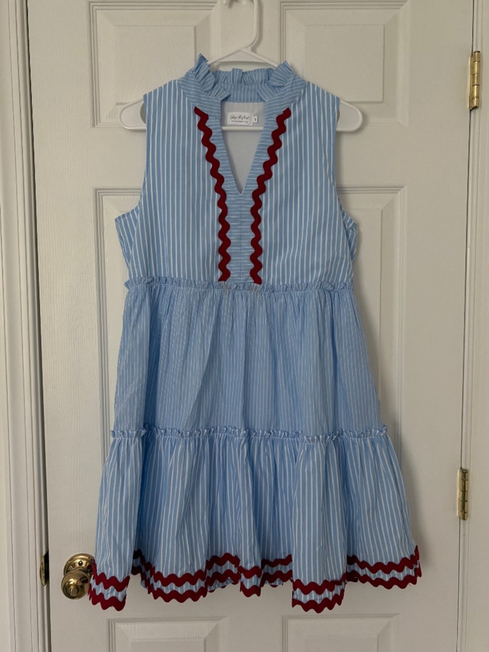 Light Blue and White Striped Dress - Picture 5 of 7